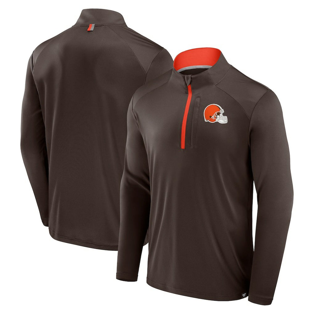 Cleveland Browns Defender Long Sleeve Quarter-Zip Jacket - Brown outlet