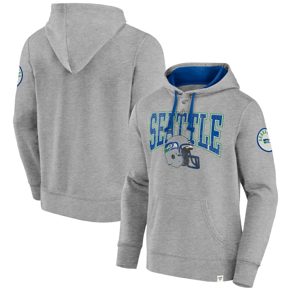 Seattle Seahawks Label Maker Pullover Hoodie - Heather Gray discount