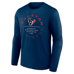 Houston Texans Stat Sheet Long Sleeve T-Shirt - Navy on sale