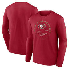 San Francisco 49ers Stat Sheet Long Sleeve T-Shirt - Scarlet for sale