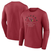 Arizona Cardinals Stat Sheet Long Sleeve T-Shirt - Cardinal sale