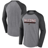 Atlanta Falcons Tri-Blend Raglan Long Sleeve T-Shirt - Heather Gray/Charcoal discount