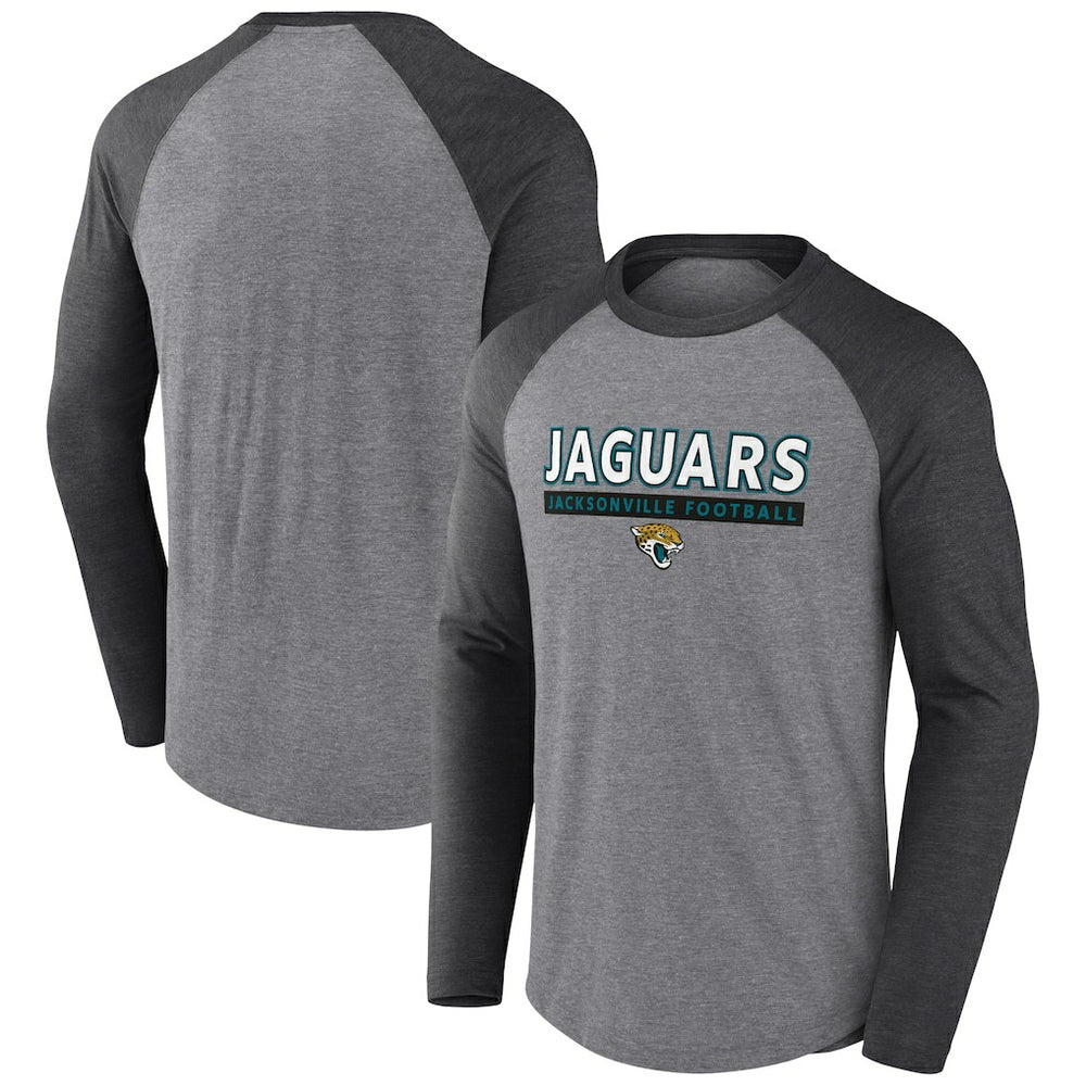 Jacksonville Jaguars Tri-Blend Raglan Long Sleeve T-Shirt - Heather Gray/Charcoal online