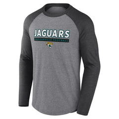 Jacksonville Jaguars Tri-Blend Raglan Long Sleeve T-Shirt - Heather Gray/Charcoal online