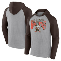 Cleveland Browns Under Center Long Sleeve Hoodie T-Shirt - Gray/Brown sale