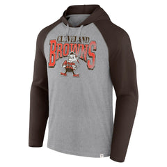 Cleveland Browns Under Center Long Sleeve Hoodie T-Shirt - Gray/Brown sale
