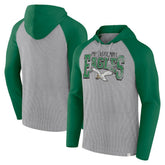 Philadelphia Eagles Under Center Long Sleeve Hoodie T-Shirt - Gray/Kelly Green outlet