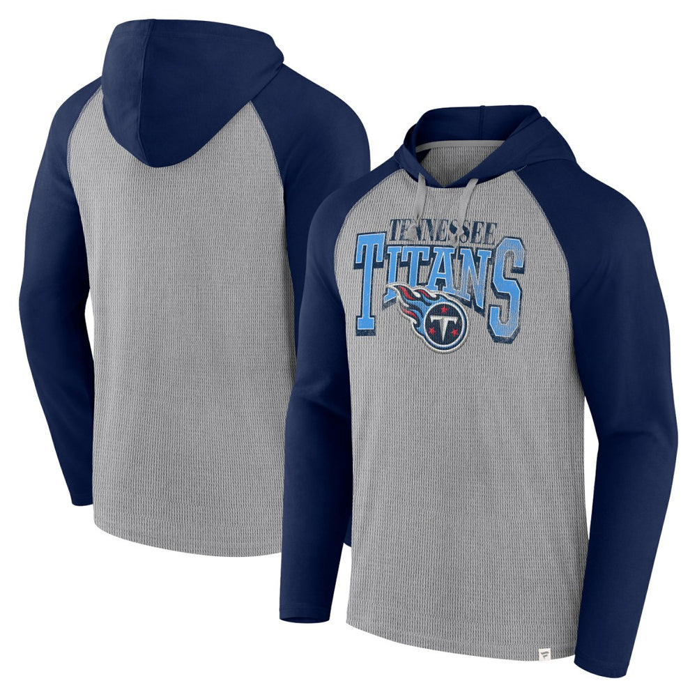 Tennessee Titans Under Center Long Sleeve Hoodie T-Shirt - Gray/Navy outlet