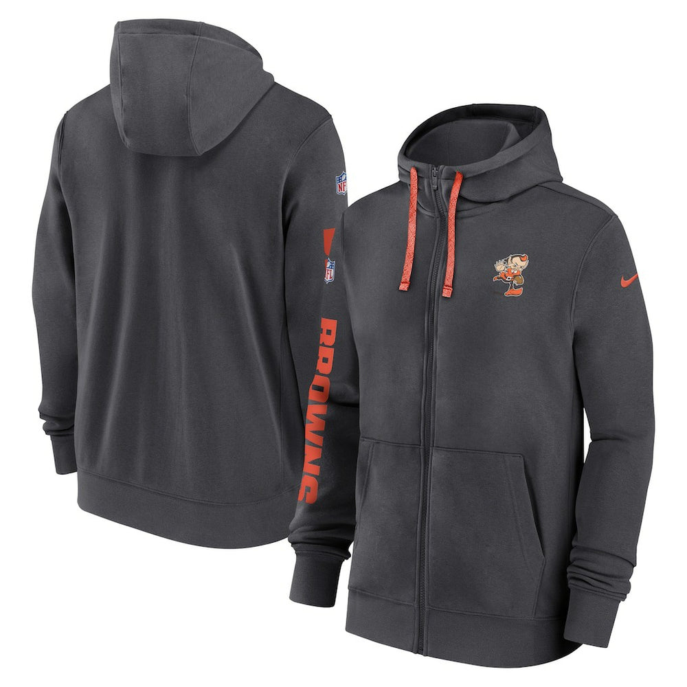 Cleveland Browns 2024 Sideline Club Full-Zip Hoodie - Anthracite | Nike sale