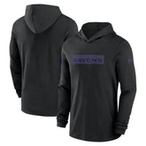 Baltimore Ravens 2024/25 Sideline Performance Long Sleeve Hoodie T-Shirt - Black | Nike outlet