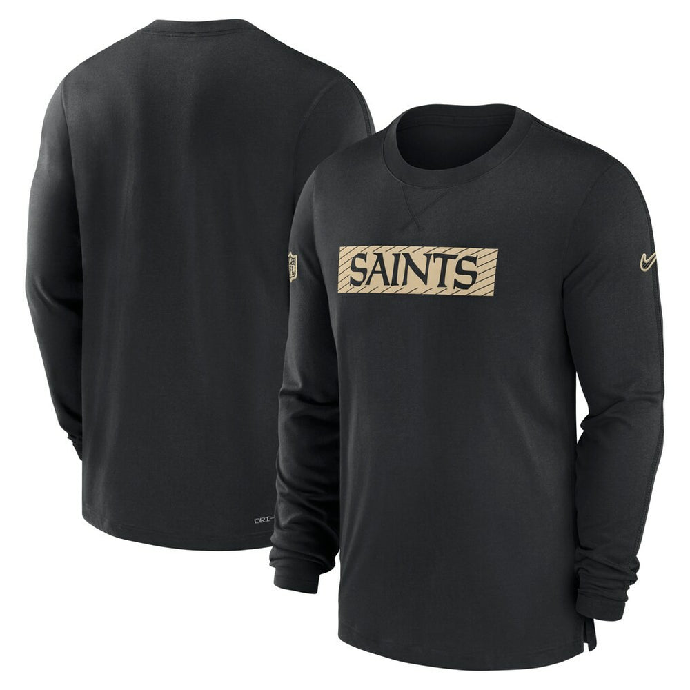 New Orleans Saints Sideline Player Performance Long Sleeve T-Shirt - Black | Nike for sale
