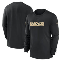 New Orleans Saints Sideline Player Performance Long Sleeve T-Shirt - Black | Nike for sale