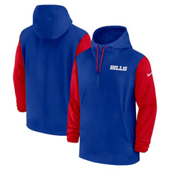 Buffalo Bills 2024/25 Sideline Pre-Game Player 1/2-Zip Hoodie Jacket - Royal/Red | Nike sale