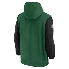 New York Jets 2024/25 Sideline Pre-Game Player 1/2-Zip Hoodie Jacket - Green/Black | Nike cheap
