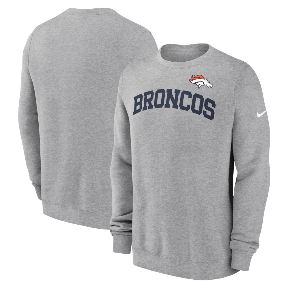 Denver Broncos Club Pullover Sweatshirt - Heather Gray | Nike outlet