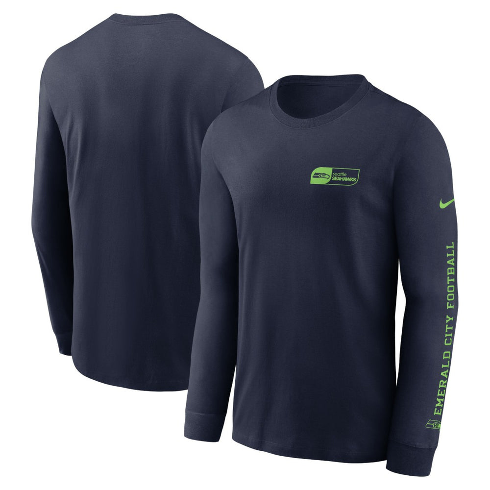 Seattle Seahawks All Out Long Sleeve T-Shirt - College Navy | Nike cheap