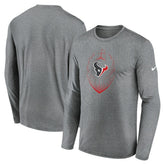Houston Texans Icon Legend Performance Long Sleeve T-Shirt - Heather Gray | Nike for sale