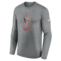 Houston Texans Icon Legend Performance Long Sleeve T-Shirt - Heather Gray | Nike for sale