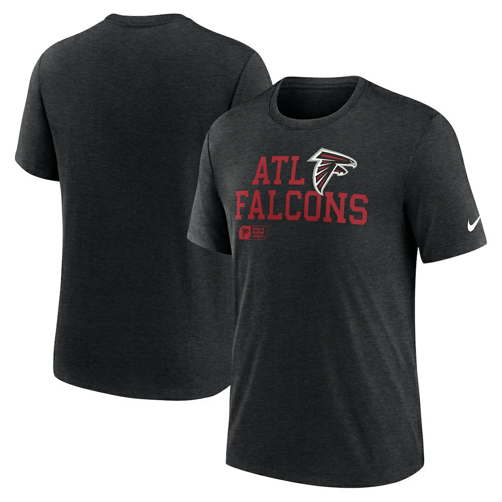 Atlanta Falcons Overlap Lockup Tri-Blend T-Shirt - Black | Nike outlet