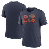 Chicago Bears Overlap Lockup Tri-Blend T-Shirt - Navy | Nike cheap