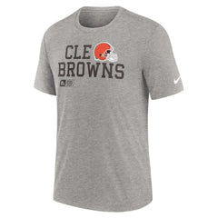 Cleveland Browns Overlap Lockup Tri-Blend T-Shirt - Heather Gray | Nike outlet