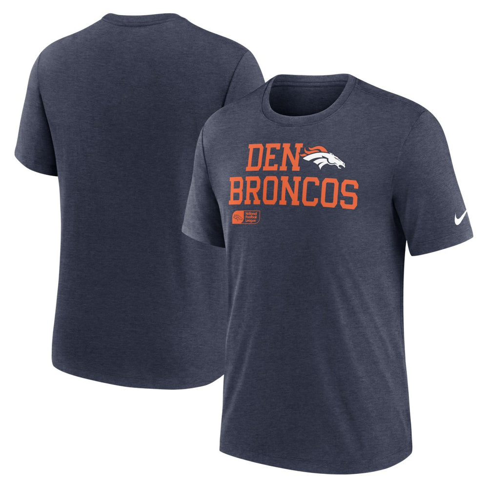 Denver Broncos Overlap Lockup Tri-Blend T-Shirt - Navy | Nike cheap