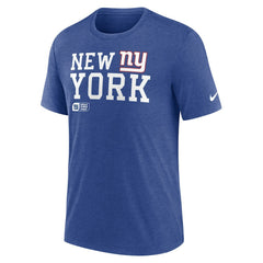 New York Giants Overlap Lockup Tri-Blend T-Shirt - Royal | Nike for sale