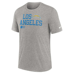 Los Angeles Chargers Overlap Lockup Tri-Blend T-Shirt - Heather Gray | Nike on sale