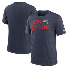 New England Patriots Overlap Lockup Tri-Blend T-Shirt - Navy | Nike sale