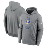 Los Angeles Rams Icon Performance Pullover Hoodie - Heather Gray | Nike on sale