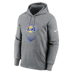 Los Angeles Rams Icon Performance Pullover Hoodie - Heather Gray | Nike on sale