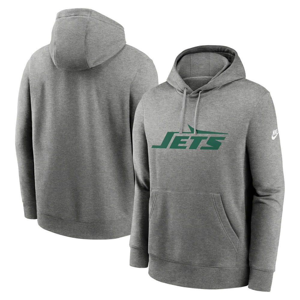 New York Jets Rewind Club Logo Pullover Hoodie - Heather Gray | Nike discount