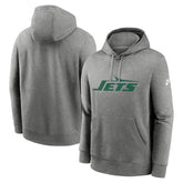 New York Jets Rewind Club Logo Pullover Hoodie - Heather Gray | Nike discount