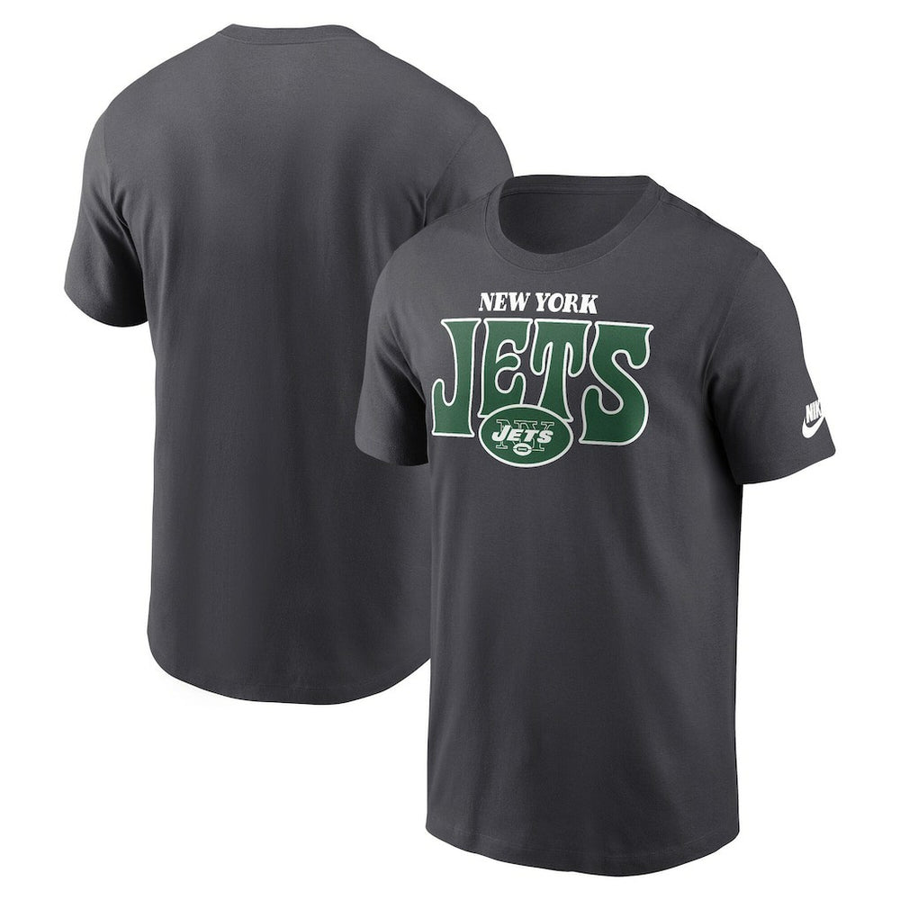 New York Jets Rewind Stack Essential T-Shirt - Charcoal | Nike sale