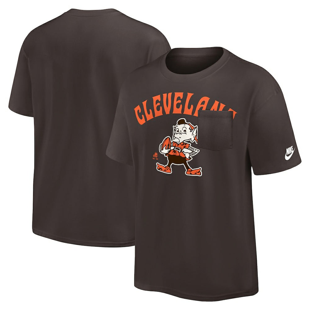 Cleveland Browns Rewind Heavy Max90 Pocket T-Shirt - Brown | Nike outlet