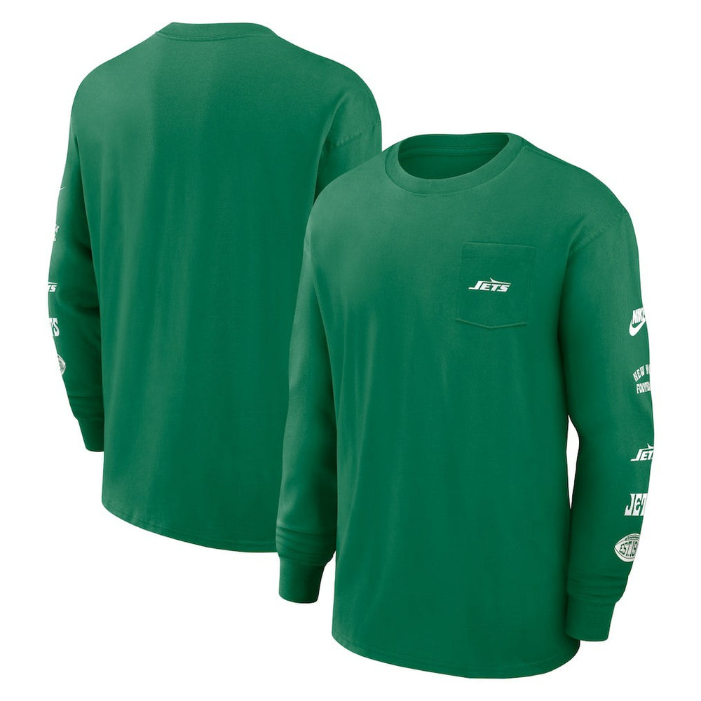 New York Jets Rewind Heavy Max90 Pocket Long Sleeve T-Shirt - Green | Nike cheap