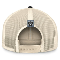 Las Vegas Raiders Diamond Stripe Trucker Adjustable Hat - Natural/Black for sale