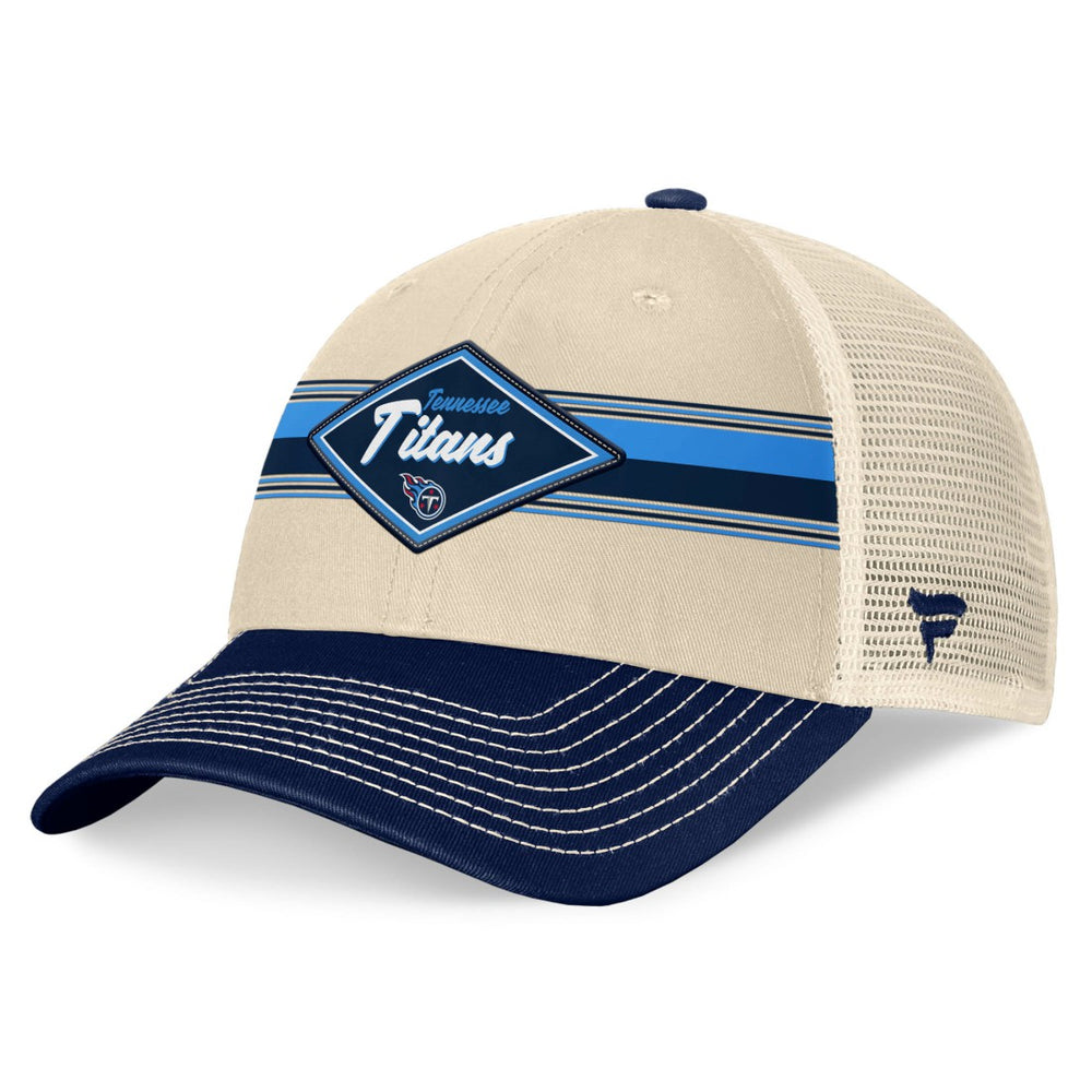 Tennessee Titans Diamond Stripe Trucker Adjustable Hat - Natural/Navy outlet