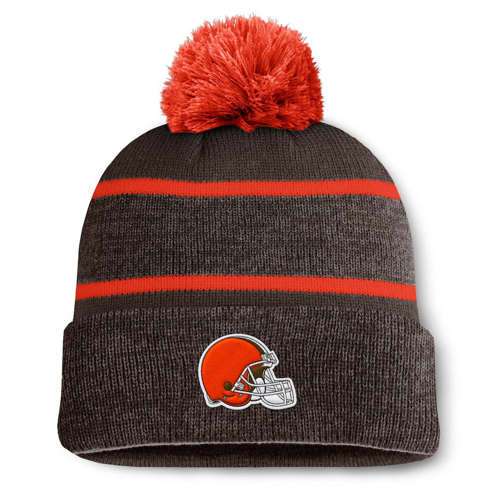 Cleveland Browns Holding Cuffed Knit Hat with Pom - Brown outlet