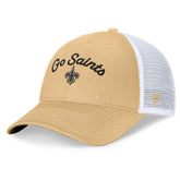 New Orleans Saints Women's Slogan Trucker Adjustable Hat - Gold on sale