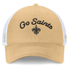 New Orleans Saints Women's Slogan Trucker Adjustable Hat - Gold on sale