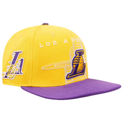 Los Angeles Lakers Pro Standard Logo Morph Snapback Hat - Gold/Purple discount