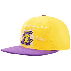 Los Angeles Lakers Pro Standard Logo Morph Snapback Hat - Gold/Purple discount