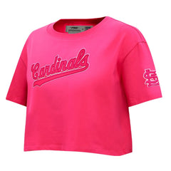 St. Louis Cardinals Pro Standard Women's Triple Pink Boxy Cropped T-Shirt - Pink
