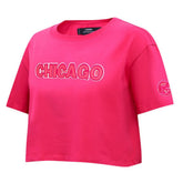 Chicago Cubs Pro Standard Women's Triple Pink Boxy Cropped T-Shirt - Pink