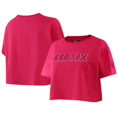 Boston Red Sox Pro Standard Women's Triple Pink Boxy Cropped T-Shirt - Pink
