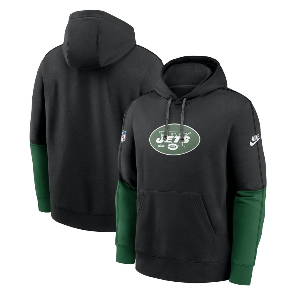 New York Jets Throwback Logo Club Tri-Blend Pullover Hoodie - Black | Nike sale
