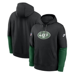 New York Jets Throwback Logo Club Tri-Blend Pullover Hoodie - Black | Nike sale