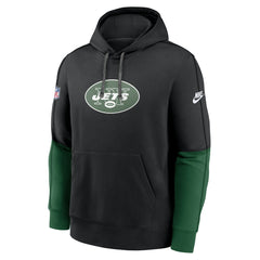 New York Jets Throwback Logo Club Tri-Blend Pullover Hoodie - Black | Nike sale