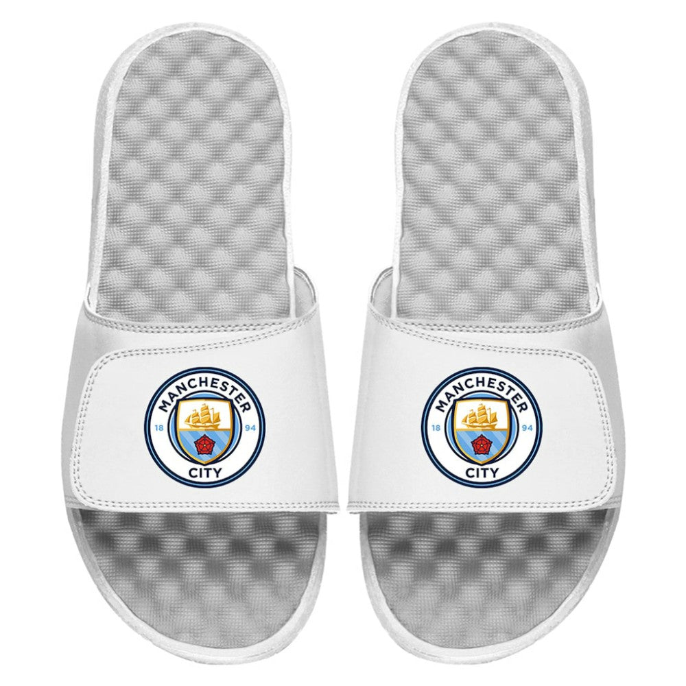 Manchester City ISlide Youth Primary Logo Slide Sandals - White discount